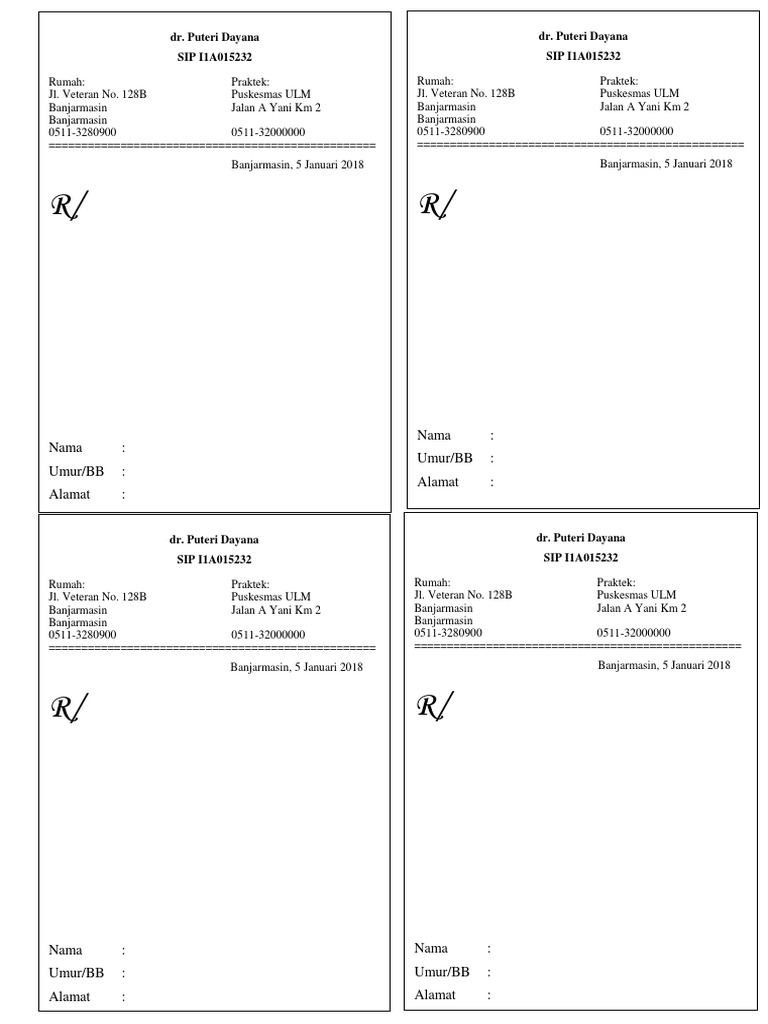 Resep (Form) | PDF