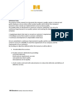 Elevators Quality Assurance Manual With Organisation Chart