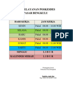 Jam Pelayanan Poskesdes