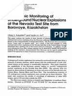 Underground Nuclear Explosions: Teleseismic Monitoring of at The Nevada Test Site From Borovoye, Kazakhstan