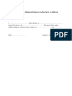 Format Self Declaration Distance Between School And Residence.pdf