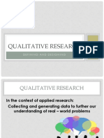 Qualitative Research: Defining and Designing