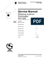 Service Manual for Whirlpool PDT 839 Frontload Washing Machine