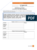 Activity On Characteristics of Five Kingdoms