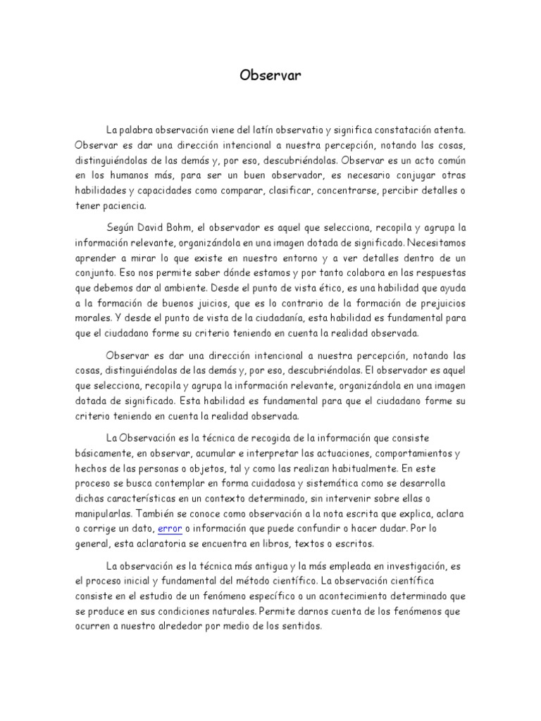 Observar Seminario | PDF | Información | Percepción