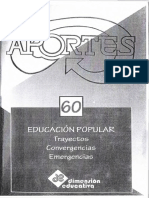 Aportes #60 EDUCACIÓN POPULAR Trayectos Convergencias Emergencias