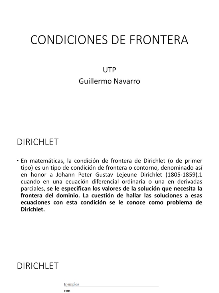 Tipos de condiciones de frontera | PDF