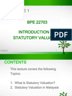 Introduction to Statutory Valuation in Malaysia