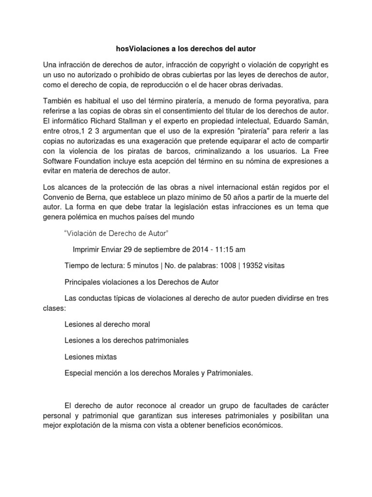 [Violaciones a los Derechos de Autor Tipos, Consecuencias y Cómo