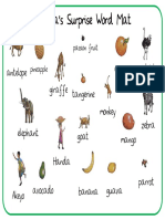 Word Mat Handas Characters and Fruit