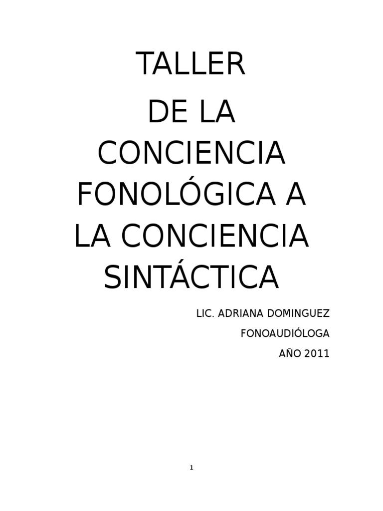 Actividades de Conciencia Fonológica | PDF | Sílaba | Palabra