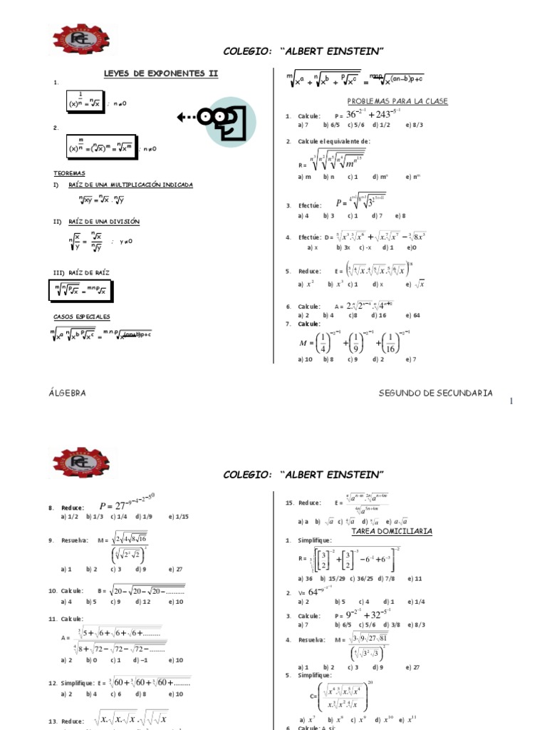 Algebra Segundo de Secundaria | PDF