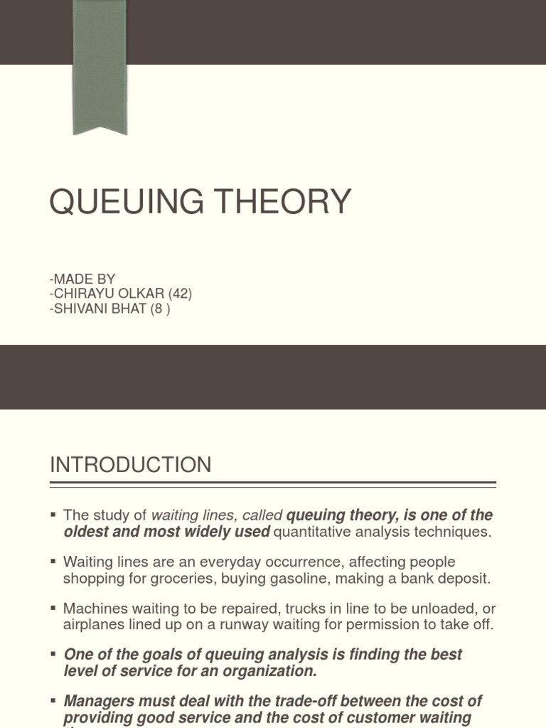 Multi-Channel Queuing Analysis | PDF | Applied Mathematics | Teaching ...