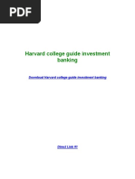 Harvard College Guide Investment Banking