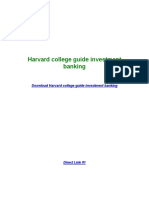 Harvard College Guide Investment Banking