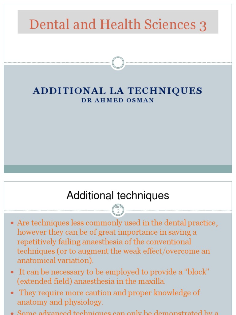 Dental and Health Sciences 3: Additional La Techniques | PDF | Mouth ...