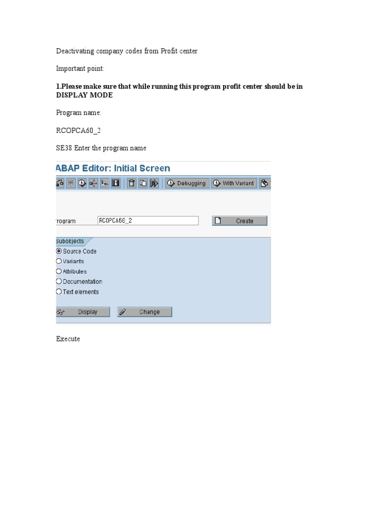Deactivating Company Codes in SAP Profit Center | PDF