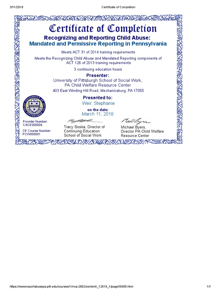 Childline Certification | PDF