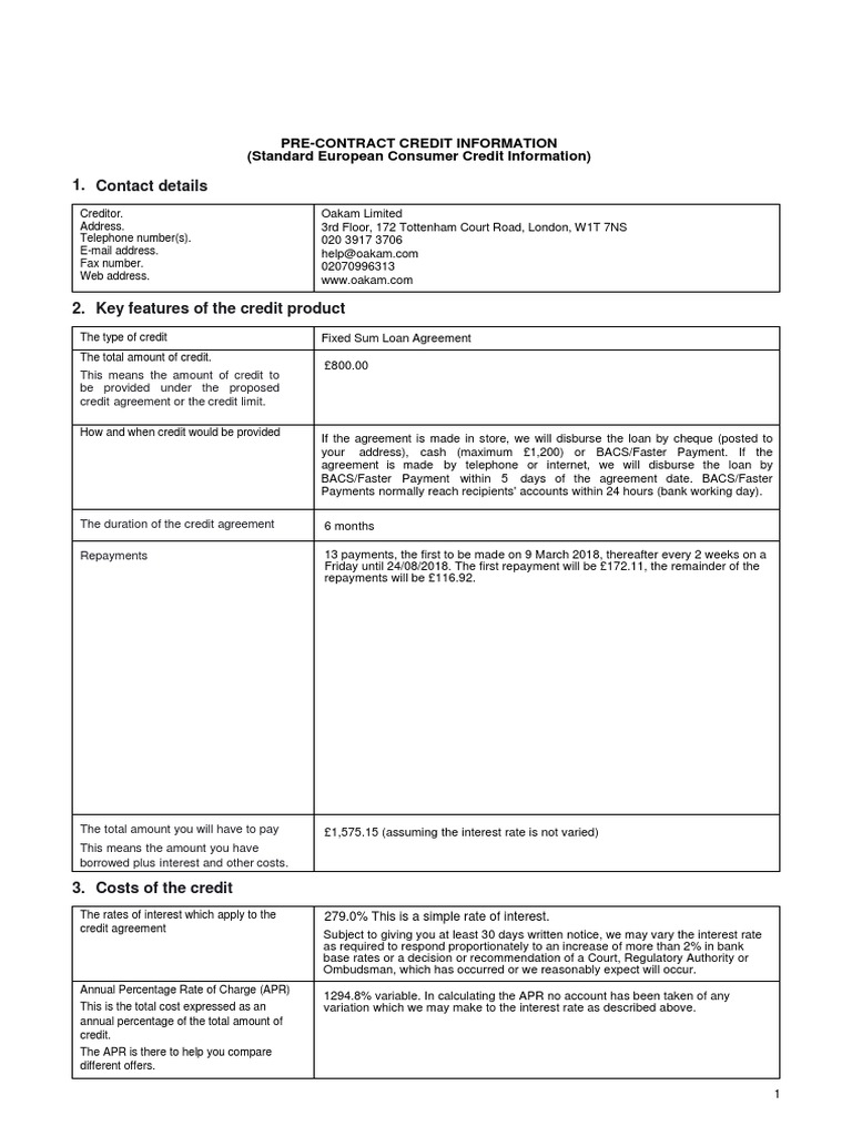 What Is Pre Contract Credit Information
