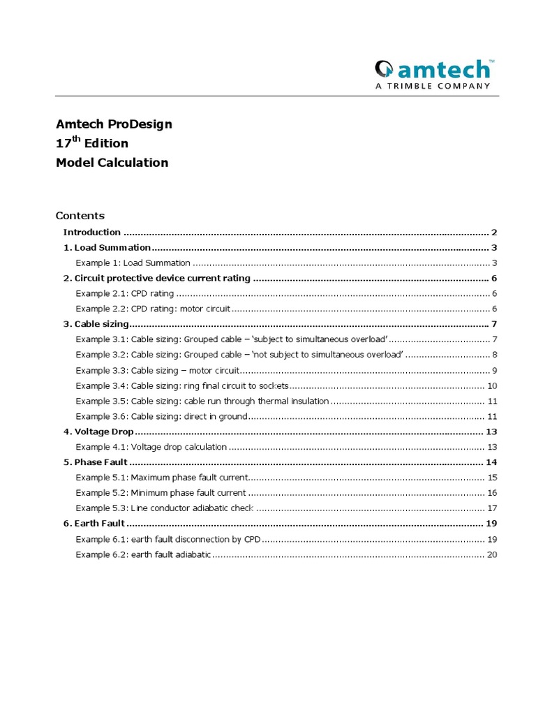 Amtech Model Calculation 2017 PDF Electrical Impedance Fuse
