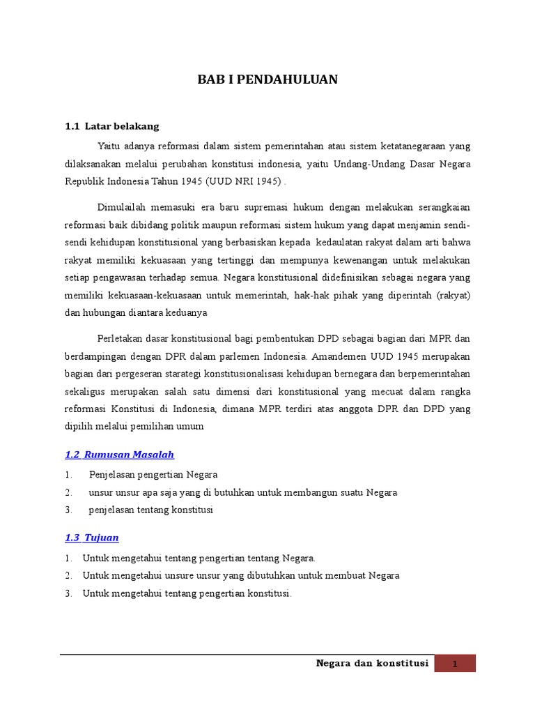 Negara Dan Konstitusi