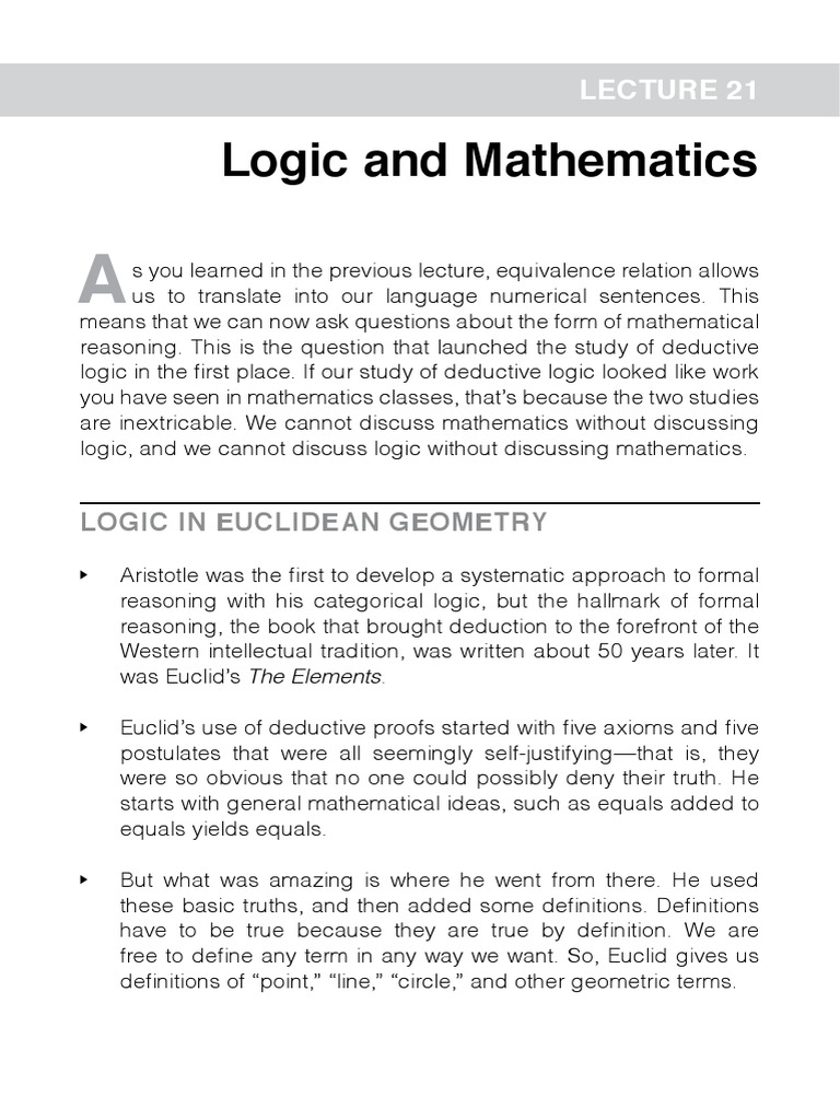 Logic and Non-Euclidean Geometry | PDF | Axiom | Euclidean Geometry