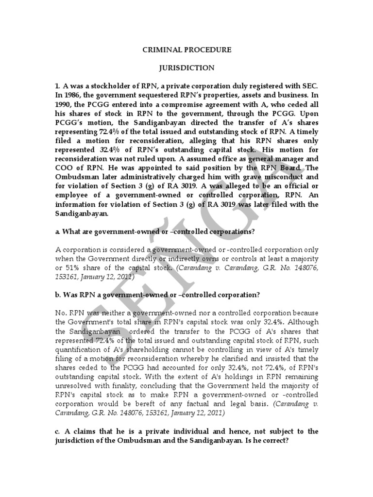 Criminal Procedure and Evidence | PDF | Double Jeopardy | Search And ...