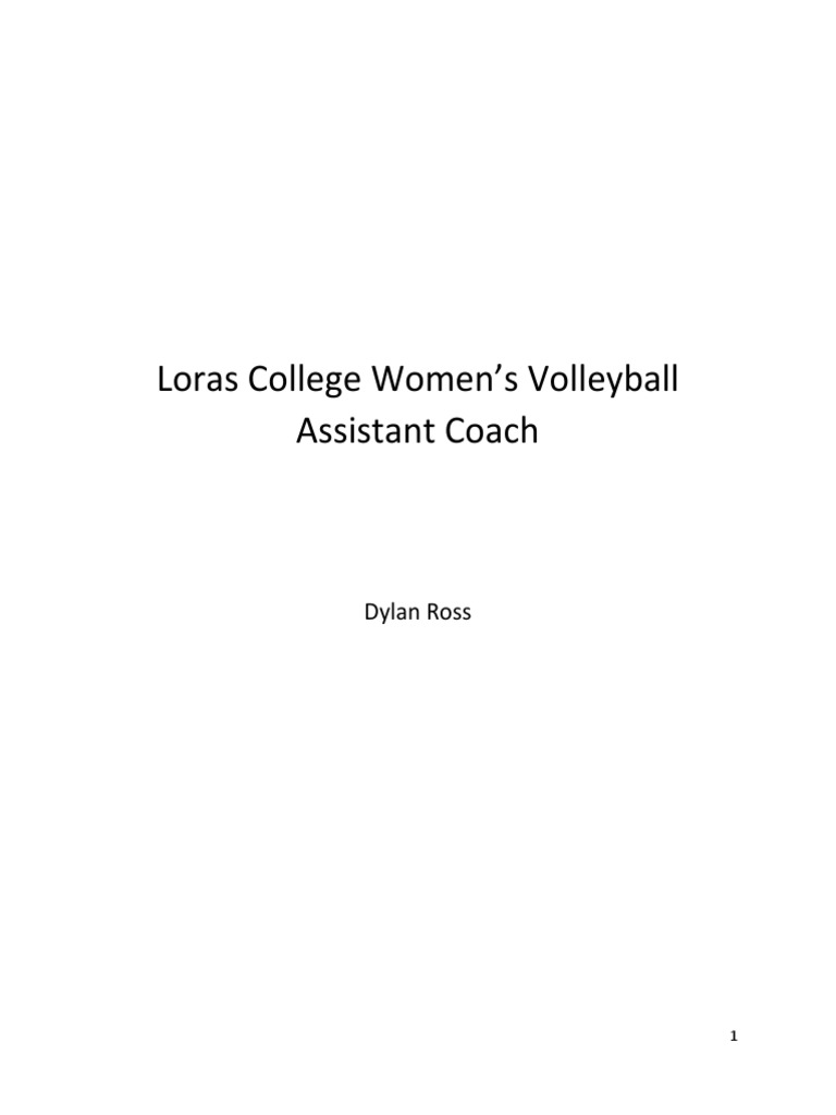 Loras College Women's Volleyball Assistant Coach Dylan Ross PDF