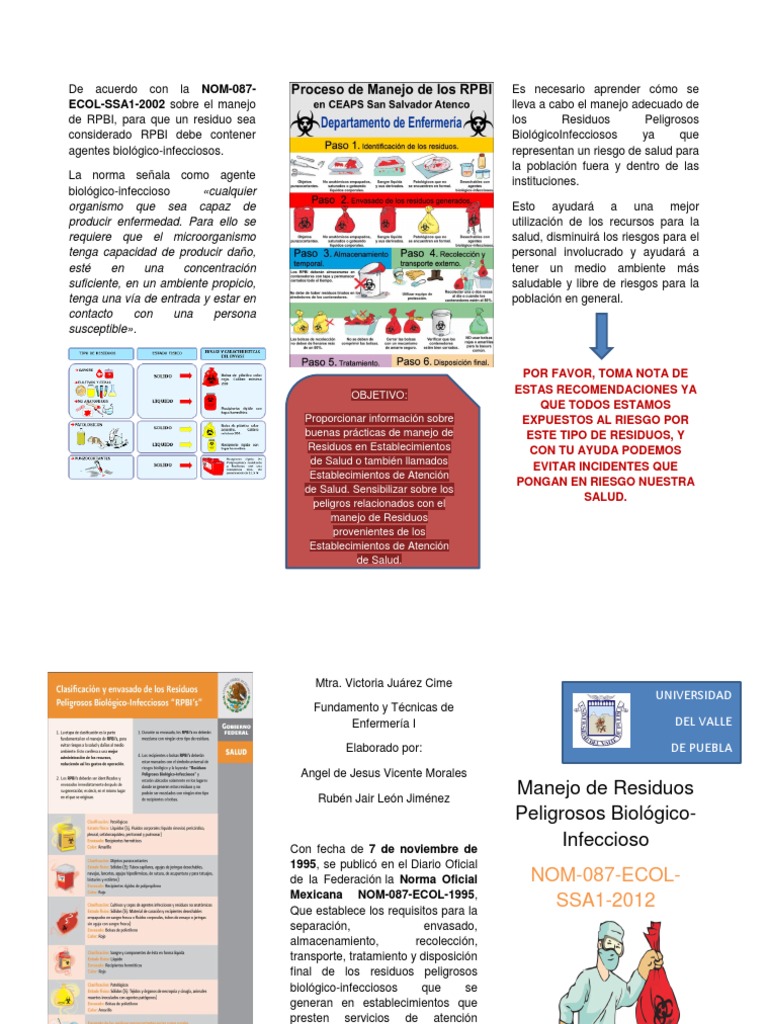 Manejo de RPBI según NOM-087 | PDF | Residuos | Salud y bienestar