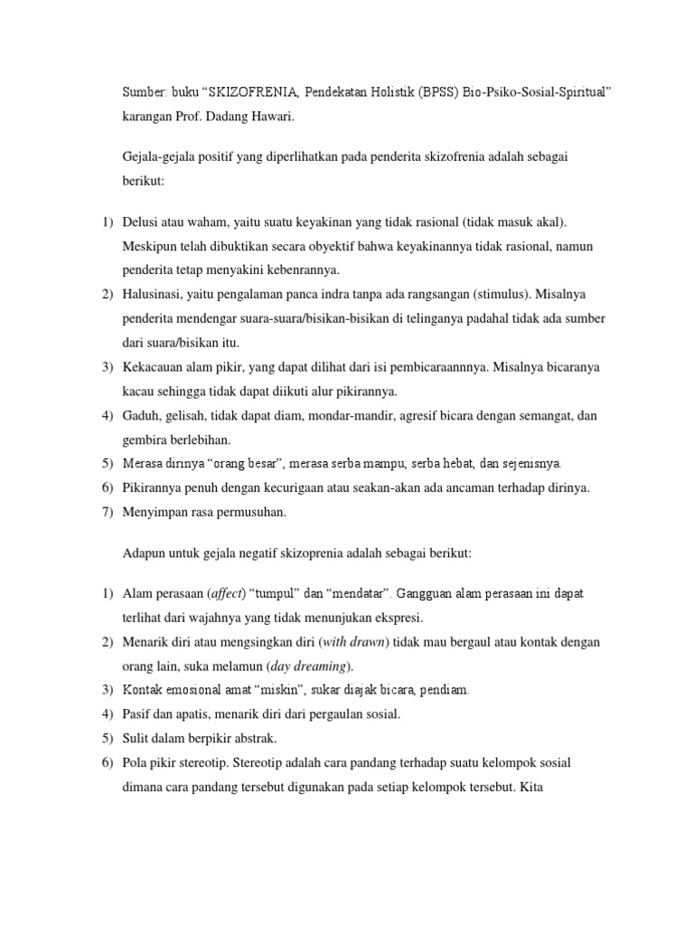 Gejala Positif Dan Negatif Pdf