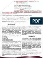 Gestión Predial, Factor Determinante en La Ejecución de Los Proyector de Obra. Pardo,g; Pérez,E; Vargas,J; Galle,J