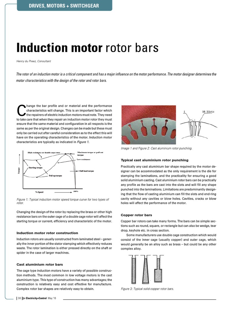 Induction Motor Rotor Bars PDF Electrical