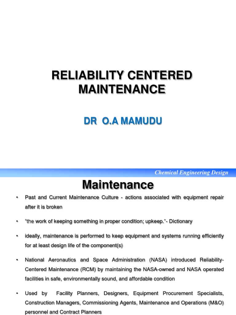 Reliability-Centered Maintenance in Engineering | PDF | Reliability ...