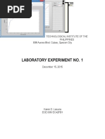 Laboratory Experiment No. 1: Technological Institute of The Philippines 938 Aurora Blvd. Cubao, Quezon City