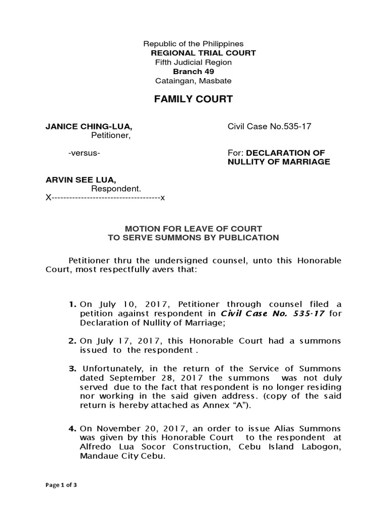 Summons by Publication PDF Summons Lawsuit