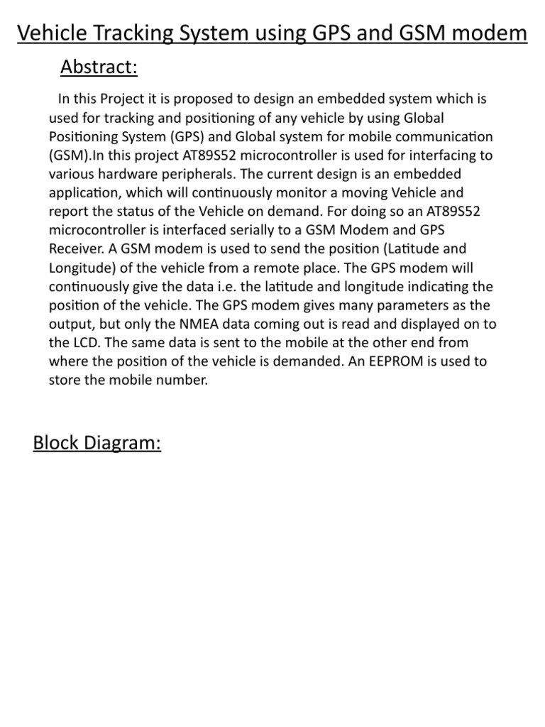 GPS-GSM Vehicle Tracking System Design | PDF | Microcontroller ...