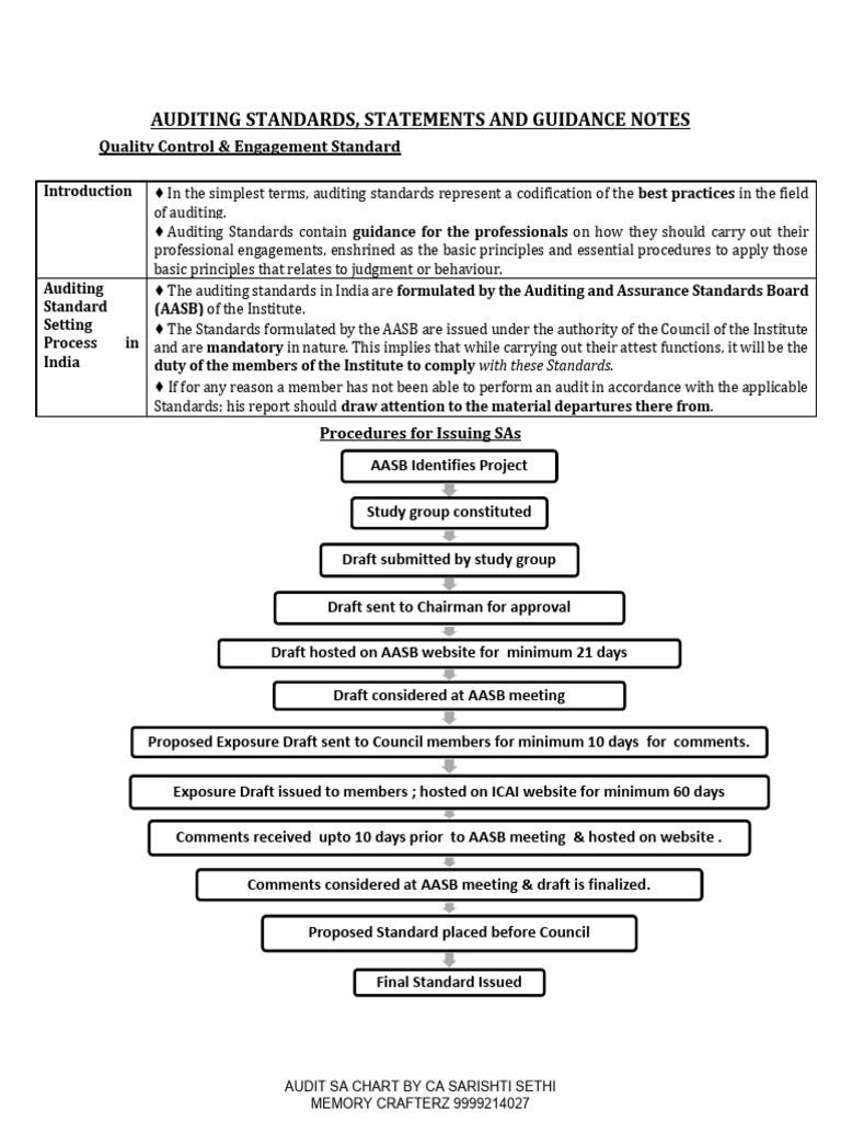 Audit SA Chart by CA Sarishti Sethi | PDF | Internal Control | Audit