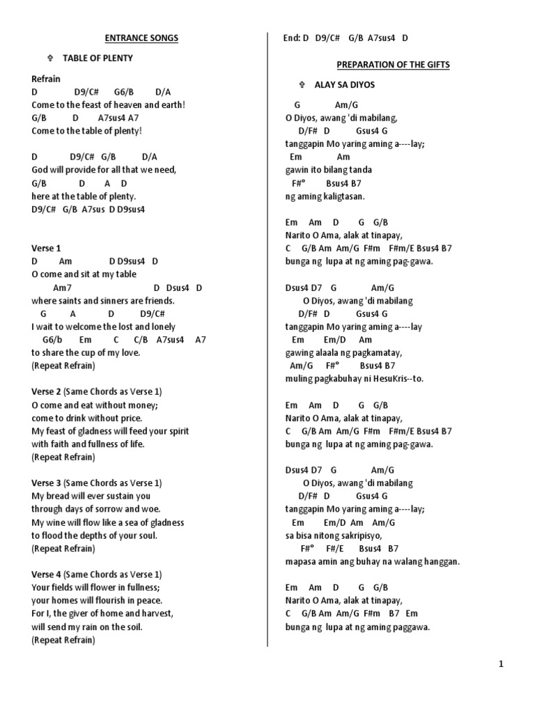 Liturgical Songs PDF Song Structure Musical Forms