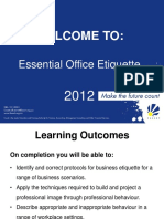 Presentation Essential Office Etiquette 2012 No Video Clips