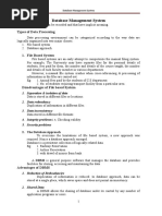 Database Management System: Data: Types of Data Processing