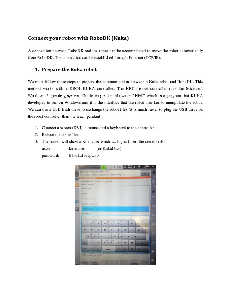 Connecting Kuka Robots with RoboDK | PDF | Microsoft Windows | Computer ...