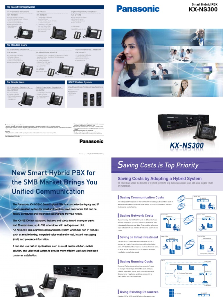 Panasonic KX-NS300 Brochure | PDF | Call Centre | Voicemail