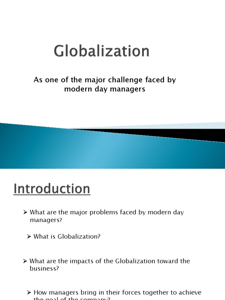 Challenges of Modern Managers in Globalization | PDF | Finance & Money ...