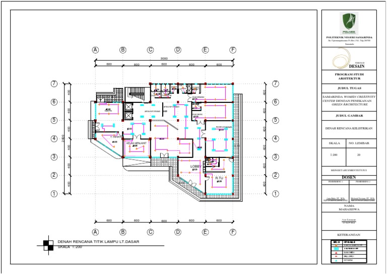 Denah Rencana Titik Lampu Lantai Dasar