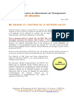 Historique HACCP