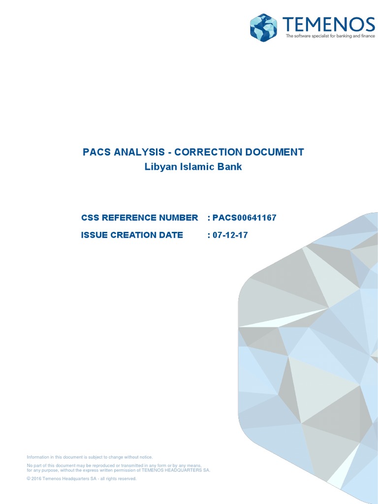 Pacs Analysis Corrections Pacs00641167 | PDF | Database Transaction ...