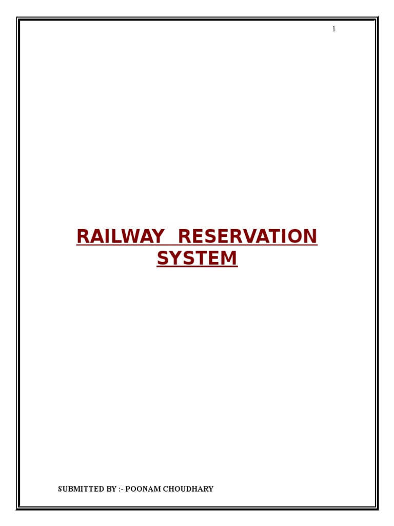 Railway Reservation System Overview | PDF | Software Testing | Software ...
