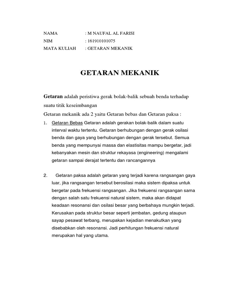 Makalah Getaran 2hguy