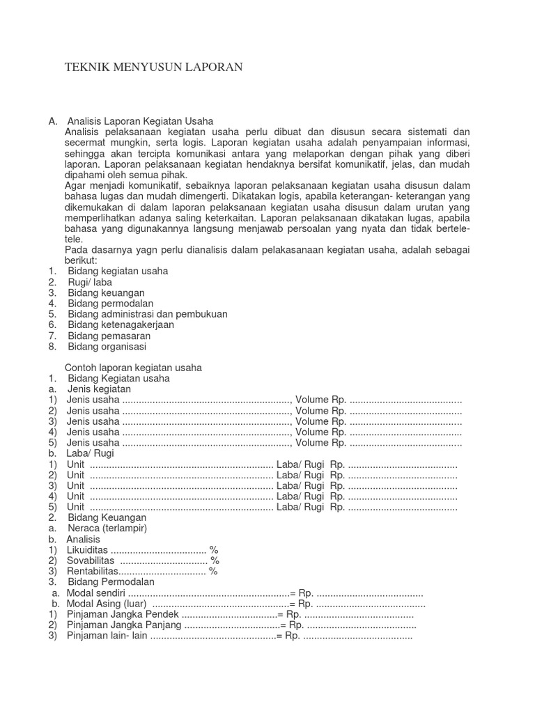 Teknik Menyusun Laporan
