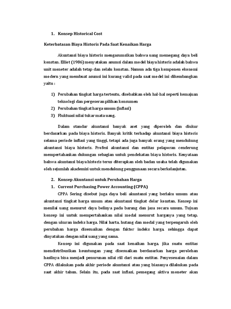 Konsep Historical Cost